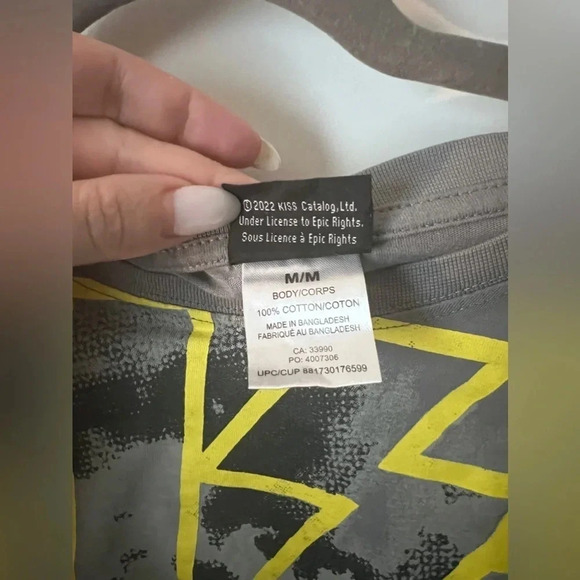 Official Merch | KISS Grey/Yellow Crew Neck Band Tee | Size M - Picture 5 of 6